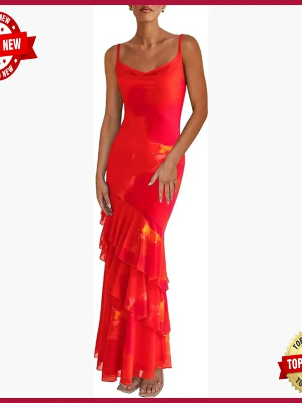 Maxi Dress Summer Wedding Guest Spaghetti Strap Bodycon Floral